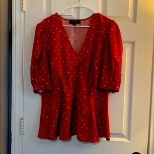 Red polka dot top